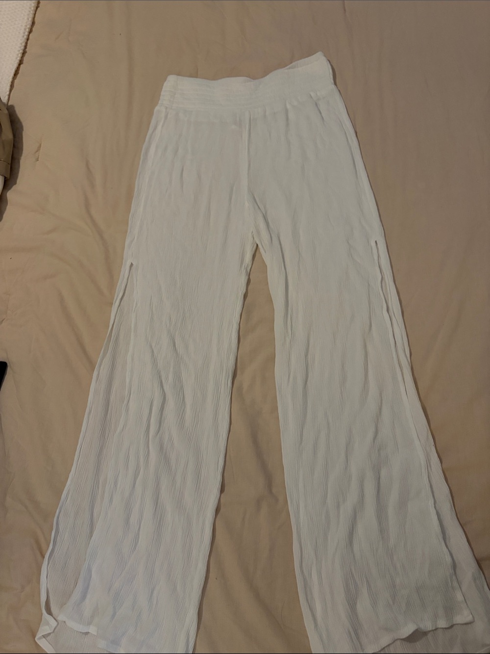 Shade & Shore White Semi-Sheer Wide Leg Swim Coverup Pants